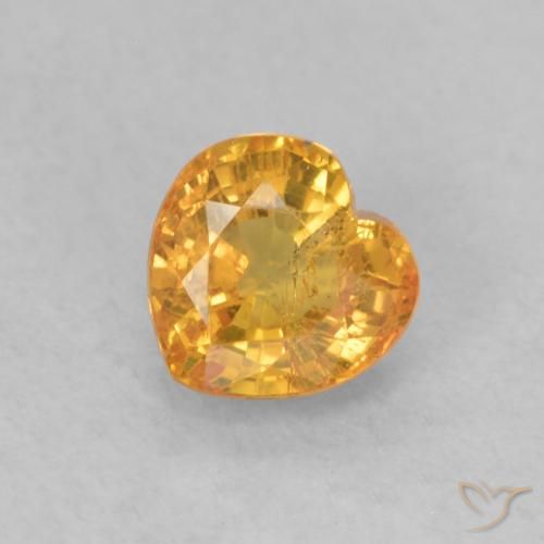 0.54ct Natural Laranja brilhante Safira, Coração, VS