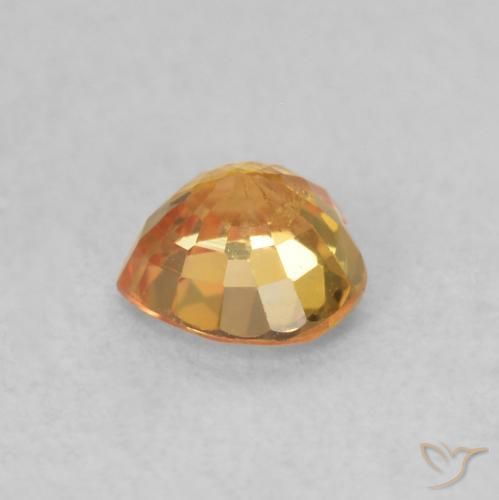 Safira Laranja brilhante Natural 0.54ct, Coração, VS