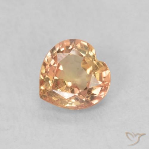0.46ct Natural Cidra de Laranja Safira, Coração, VS