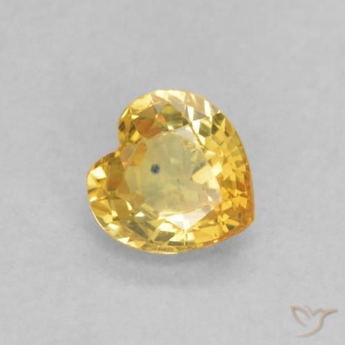 0.49ct Natural Dourado Safira, Coração, VS