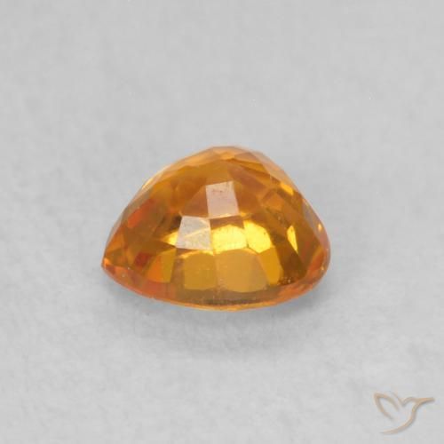 Safira Laranja Médio Natural 0.54ct, Coração, VS