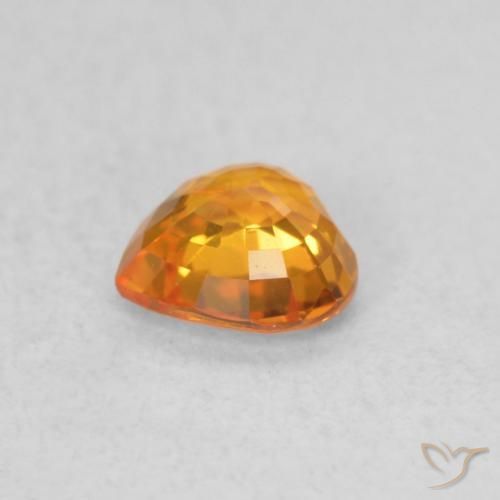 Safira Laranja brilhante Natural 0.42ct, Coração, VS
