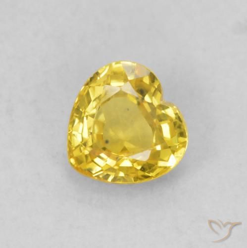 0.50ct Natural amarelo médio Safira, Coração, VS