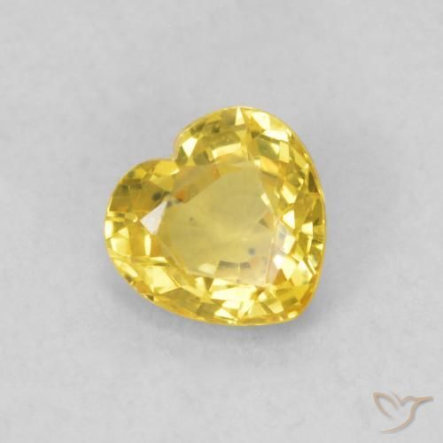 Safira amarelo médio Natural 0.50ct, Coração, VS