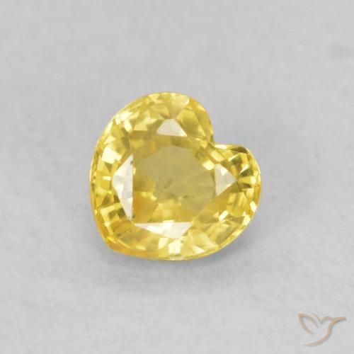 0.49ct Natural amarelo médio Safira, Coração, VS