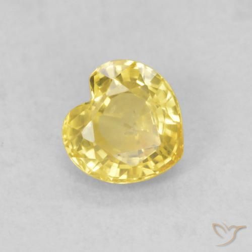 Safira amarelo médio Natural 0.49ct, Coração, VS