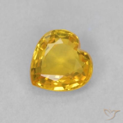 0.48ct Natural Dourado Safira, Coração, VVS-VS