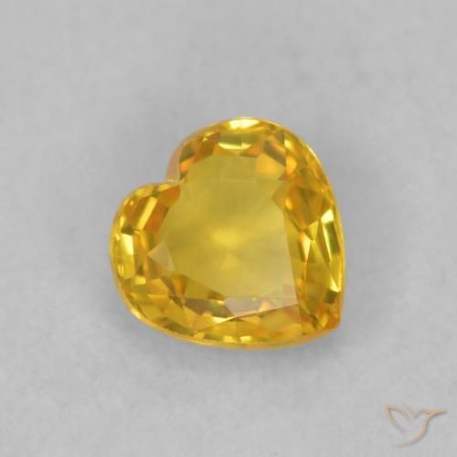 Safira Dourado Natural 0.48ct, Coração, VVS-VS