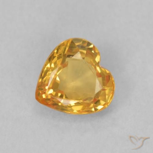 0.46ct Natural Laranja-Ouro Safira, Coração, VVS-VS