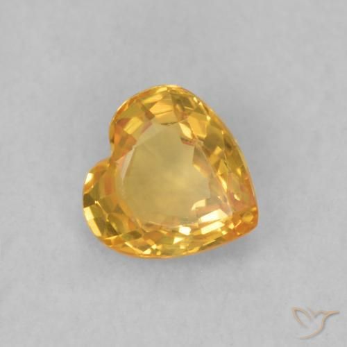 Safira Laranja-Ouro Natural 0.46ct, Coração, VVS-VS