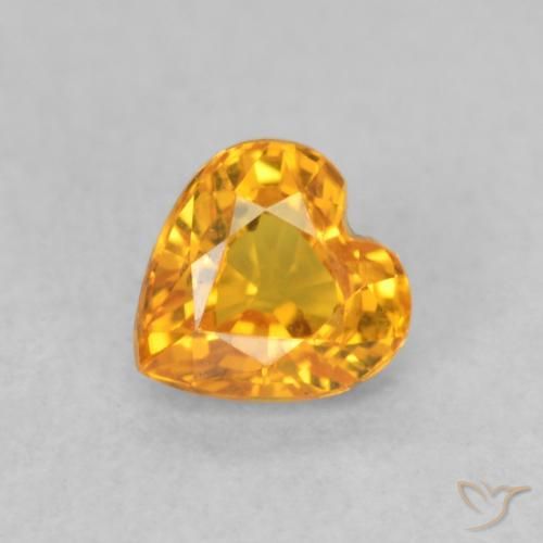0.55ct Natural damasco laranja Safira, Coração, VVS-VS