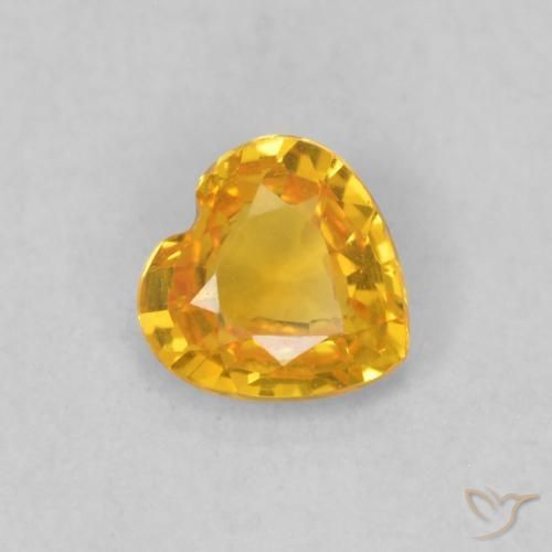 Safira ouro brilhante Natural 0.39ct, Coração, VVS-VS