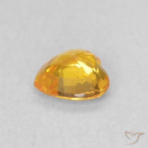 Safira ouro brilhante Natural 0.39ct, Coração, VVS-VS