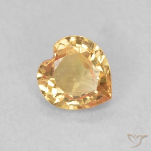 0.41ct Natural Dourado Safira, Coração, VVS-VS
