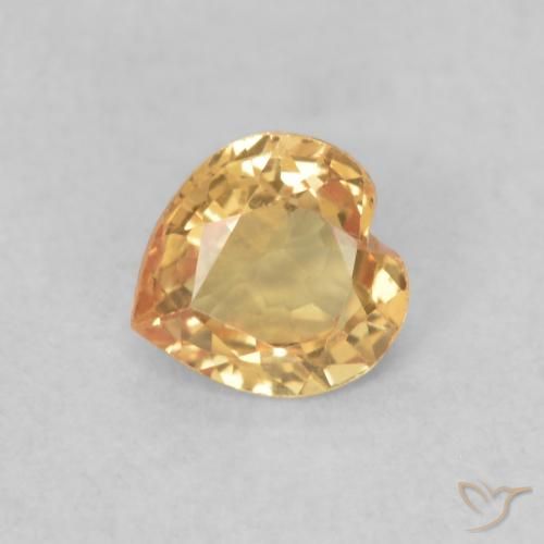 Safira Dourado Natural 0.41ct, Coração, VVS-VS