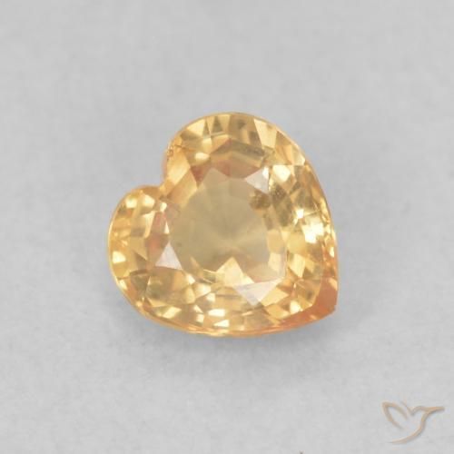 0.44ct Natural Dourado Safira, Coração, VVS-VS