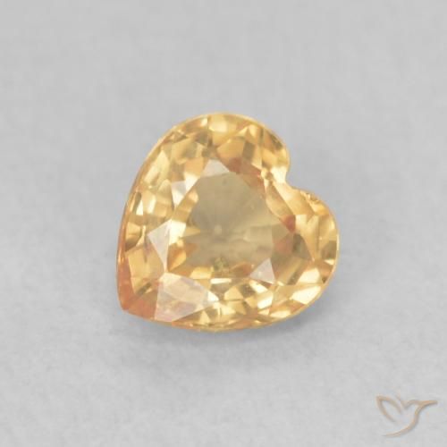 Safira Dourado Natural 0.44ct, Coração, VVS-VS