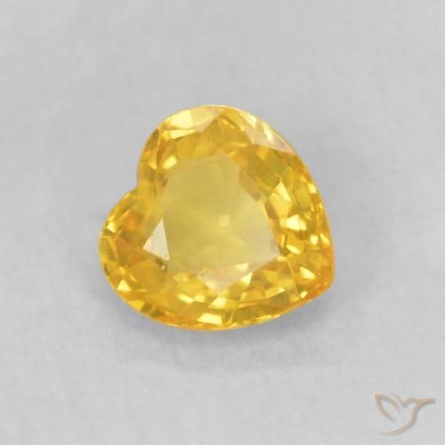 Safira Dourado médio Natural 0.44ct, Coração, VVS-VS