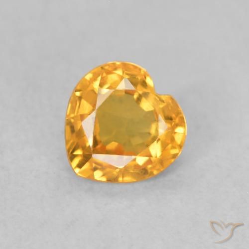 0.40ct Natural Laranja-Ouro Safira, Coração, VVS-VS