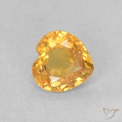 Safira Laranja-Ouro Natural 0.40ct, Coração, VVS-VS