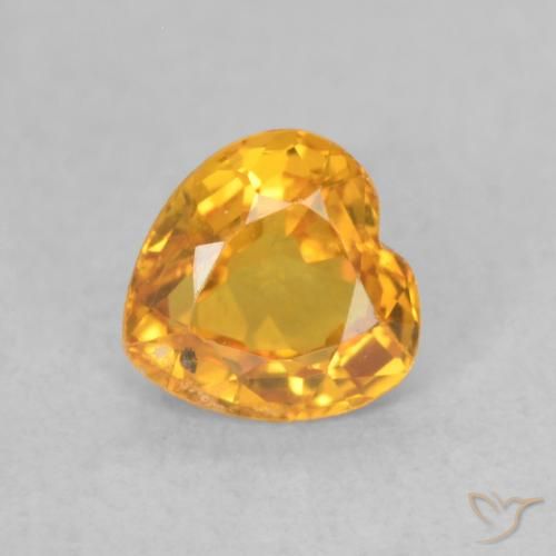 Safira Laranja escuro-dourado Natural 0.51ct, Coração, VVS-VS
