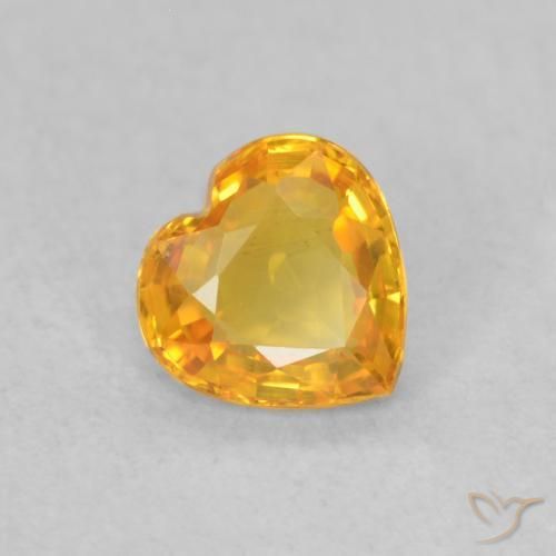 0.40ct Natural Laranja-Ouro Safira, Coração, VVS-VS