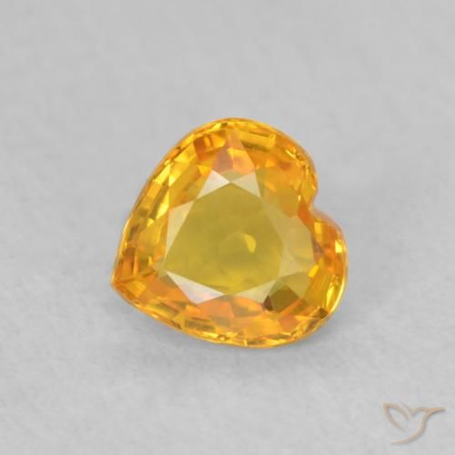 Safira Laranja-Ouro Natural 0.40ct, Coração, VVS-VS