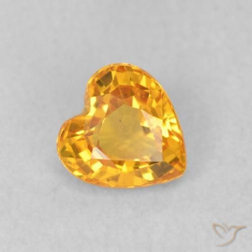 Safira Laranja-Ouro Natural 0.48ct, Coração, VS