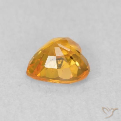 Safira Laranja-Ouro Natural 0.48ct, Coração, VS
