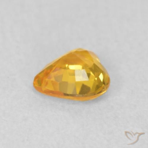 Safira Laranja Dourada Natural 0.43ct, Coração, VS