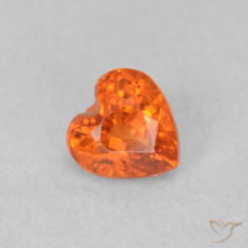 0.36ct Natural âmbar laranja Safira, Coração, VS