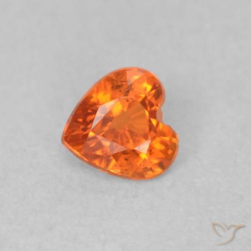 Safira âmbar laranja Natural 0.36ct, Coração, VS