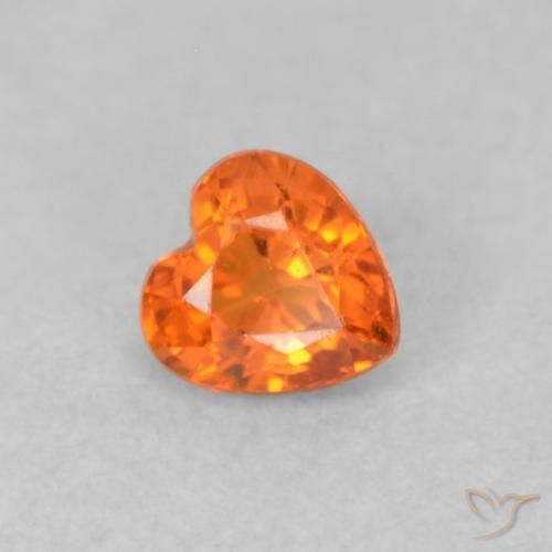 Safira fogo laranja Natural 0.39ct, Coração, VS