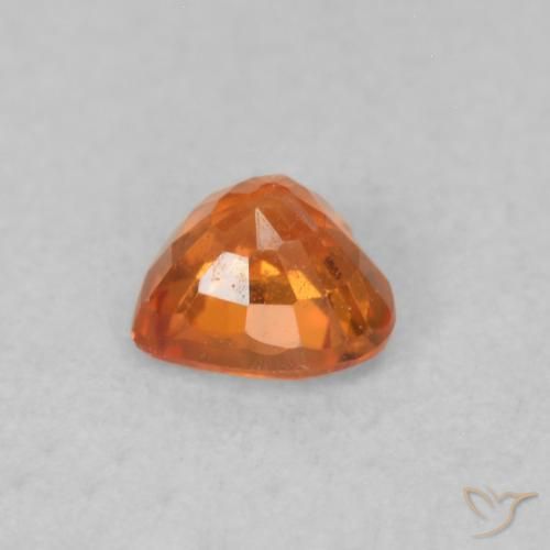 Safira Laranja brilhante Natural 0.42ct, Coração, VS