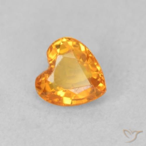 Safira damasco laranja Natural 0.39ct, Coração, VS
