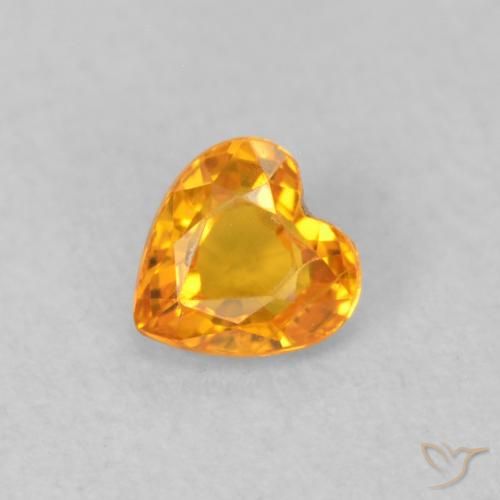 0.35ct Natural damasco laranja Safira, Coração, VS