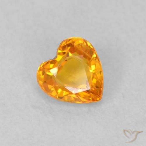 Safira damasco laranja Natural 0.35ct, Coração, VS