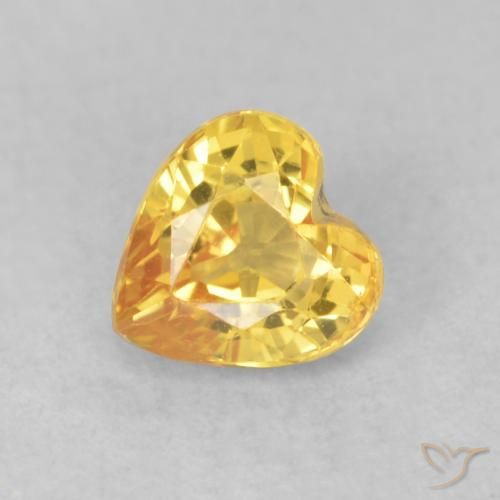 0.62ct Natural Dourado Safira, Coração, VS