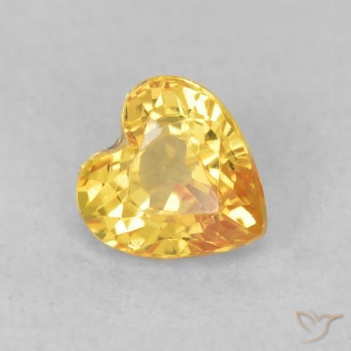 Safira Dourado Natural 0.62ct, Coração, VS
