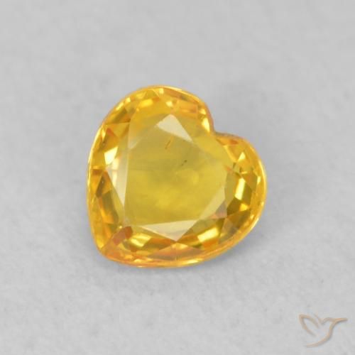 0.46ct Natural Dourado-Laranja Safira, Coração, VS