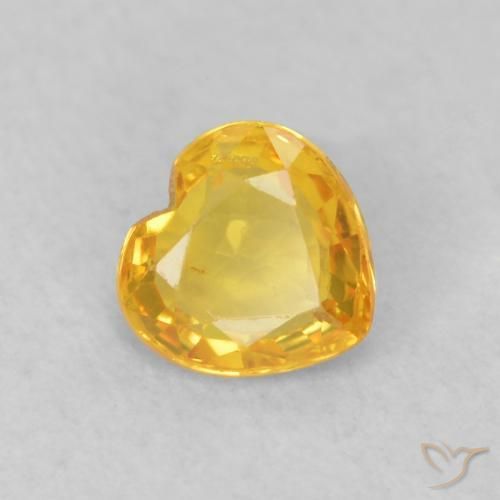 Safira Dourado-Laranja Natural 0.46ct, Coração, VS