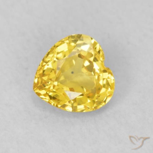 0.48ct Natural amarelo médio Safira, Coração, VS