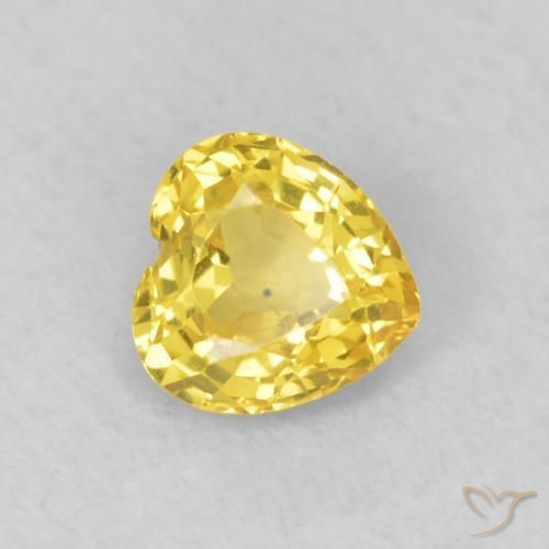 Safira amarelo médio Natural 0.48ct, Coração, VS