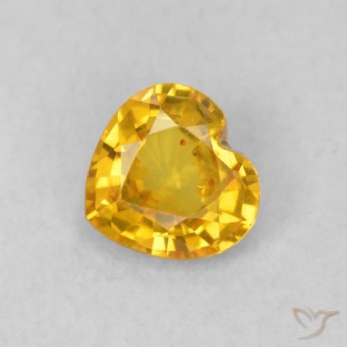 0.41ct Natural Dourado Safira, Coração, VS
