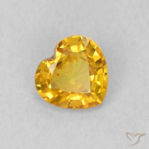 Safira Dourado Natural 0.41ct, Coração, VS