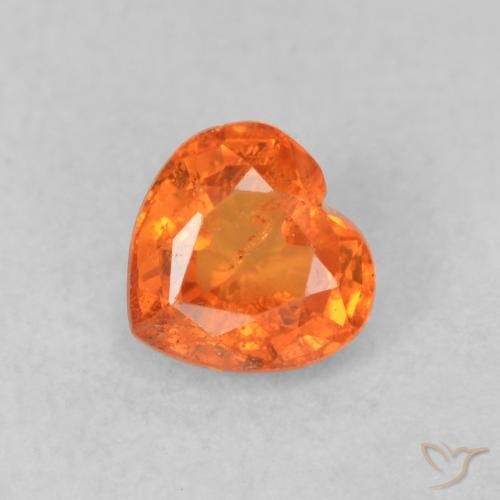 0.48ct Natural fogo laranja Safira, Coração, VS