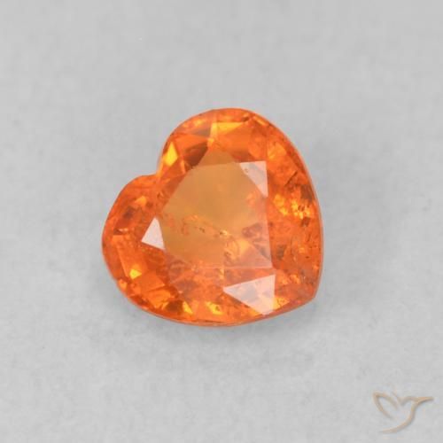 Safira fogo laranja Natural 0.48ct, Coração, VS