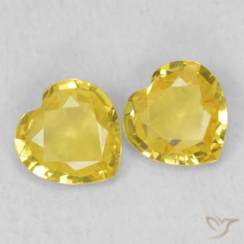 0.66ctw Natural Amarelo Dourado Claro Safira, Coração, VS
