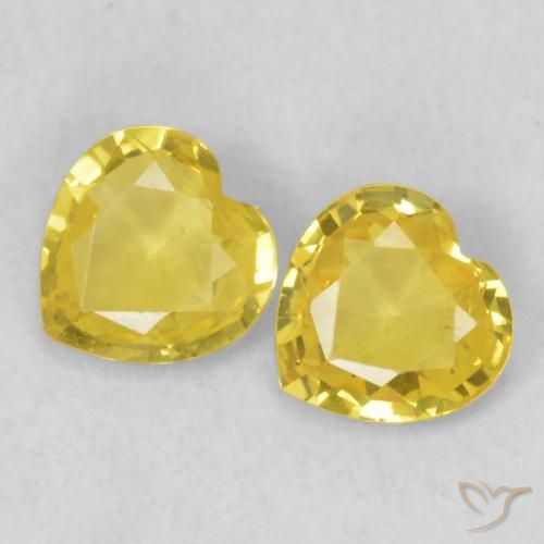 Pedras preciosas de Safira Amarelo Dourado Claro natural de 0.66 ct, Coração, VS
