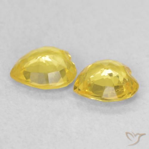 Pedras preciosas de Safira Amarelo Dourado Claro natural de 0.66 ct, Coração, VS